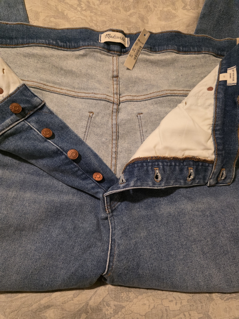 Madewell Medium Blue High-Rise Button-Fly Cropped Jeans - Picture 8 of 10